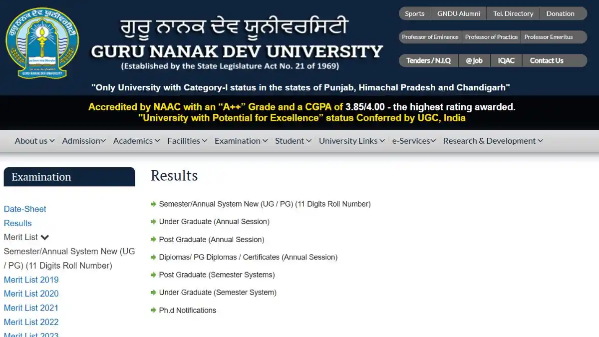 GNDU Result Semester 2026: Check Now @gndu.ac.in