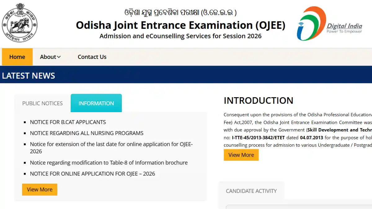 OJEE Admit Card 2026: Download Link, Exam Centers & Shift Timings