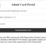 JEE Advanced Admit Card 2026- Download Link & Guide